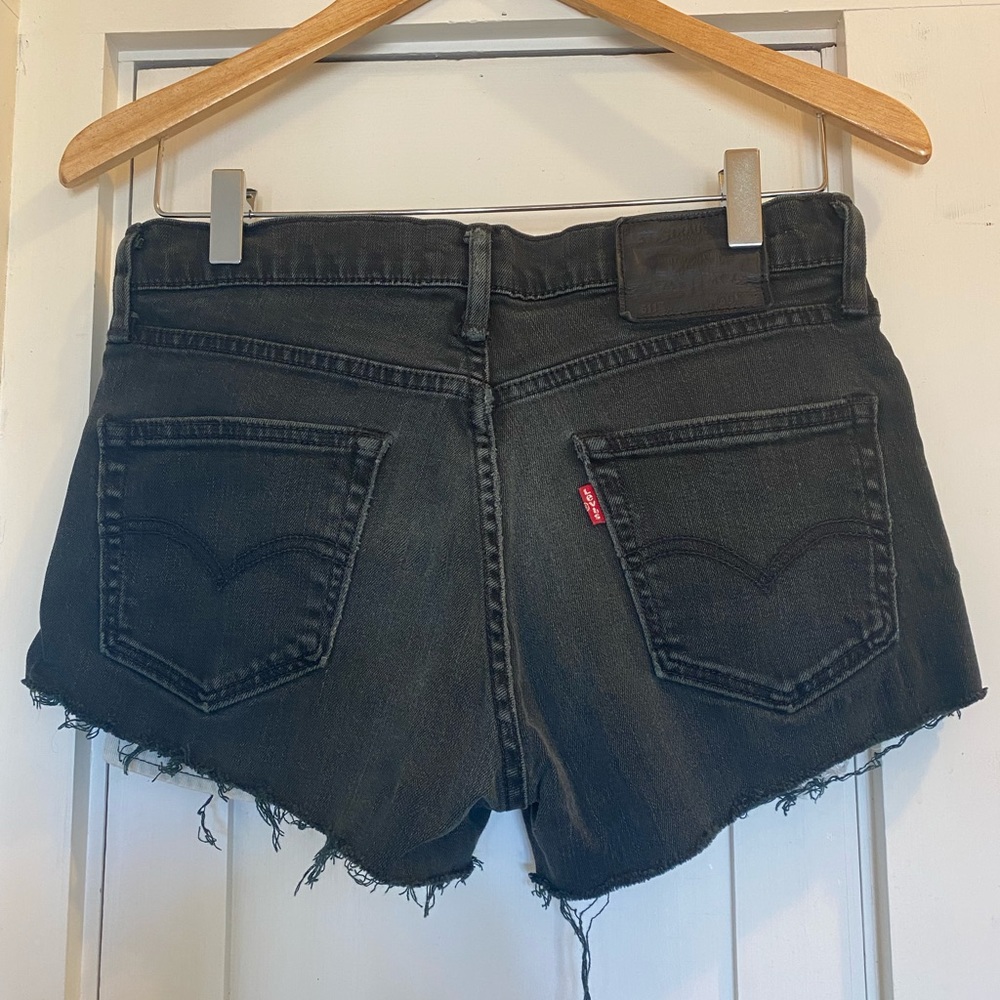 Vintage Levi’s 511 Black distressed jean shorts - Picture 2 of 14